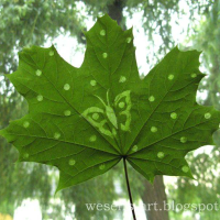 Silhouette in a leaf