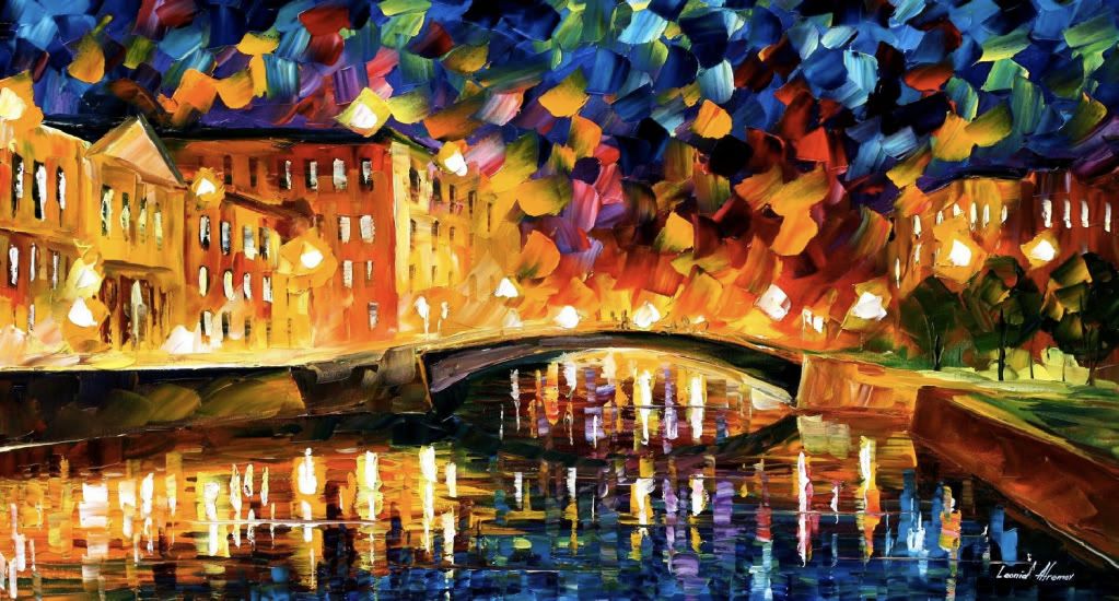 Bridge Over Dreams - Original Oil On Canvas by Leonid Afremov Pictures, Images and Photos