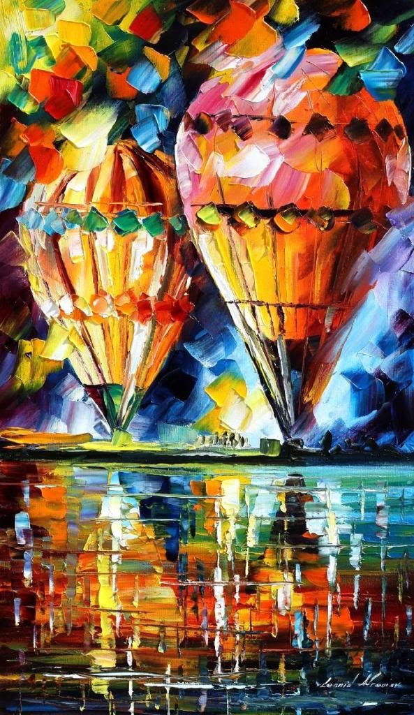 Balloon Parade - Original oil on canvas by Leonid Afremov Pictures, Images and Photos