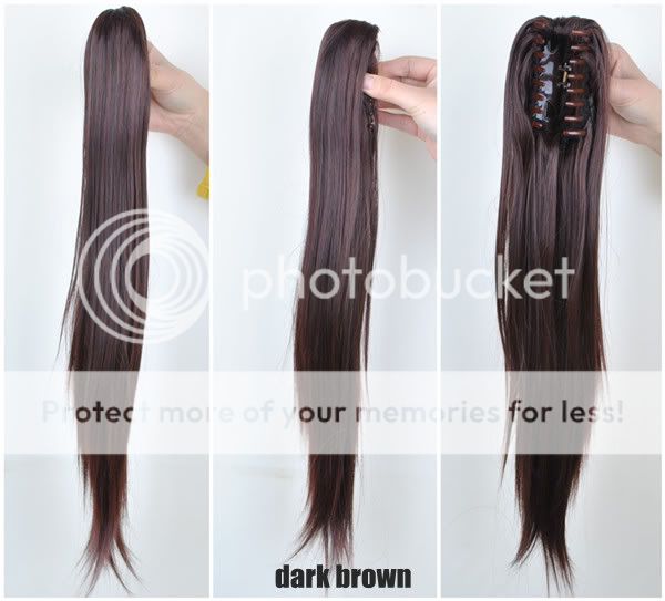   Hairpiece Long Straight Claw Clip Ponytail Hair Extensions PP48  