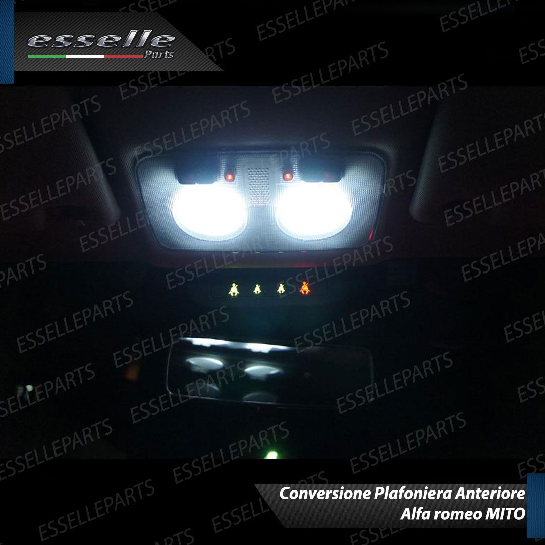 INTERNI LED ALFA ROMEO MITO LUCE ABITACOLO PLAFONIERA ANTERIORE CANBUS NO  ERRORE